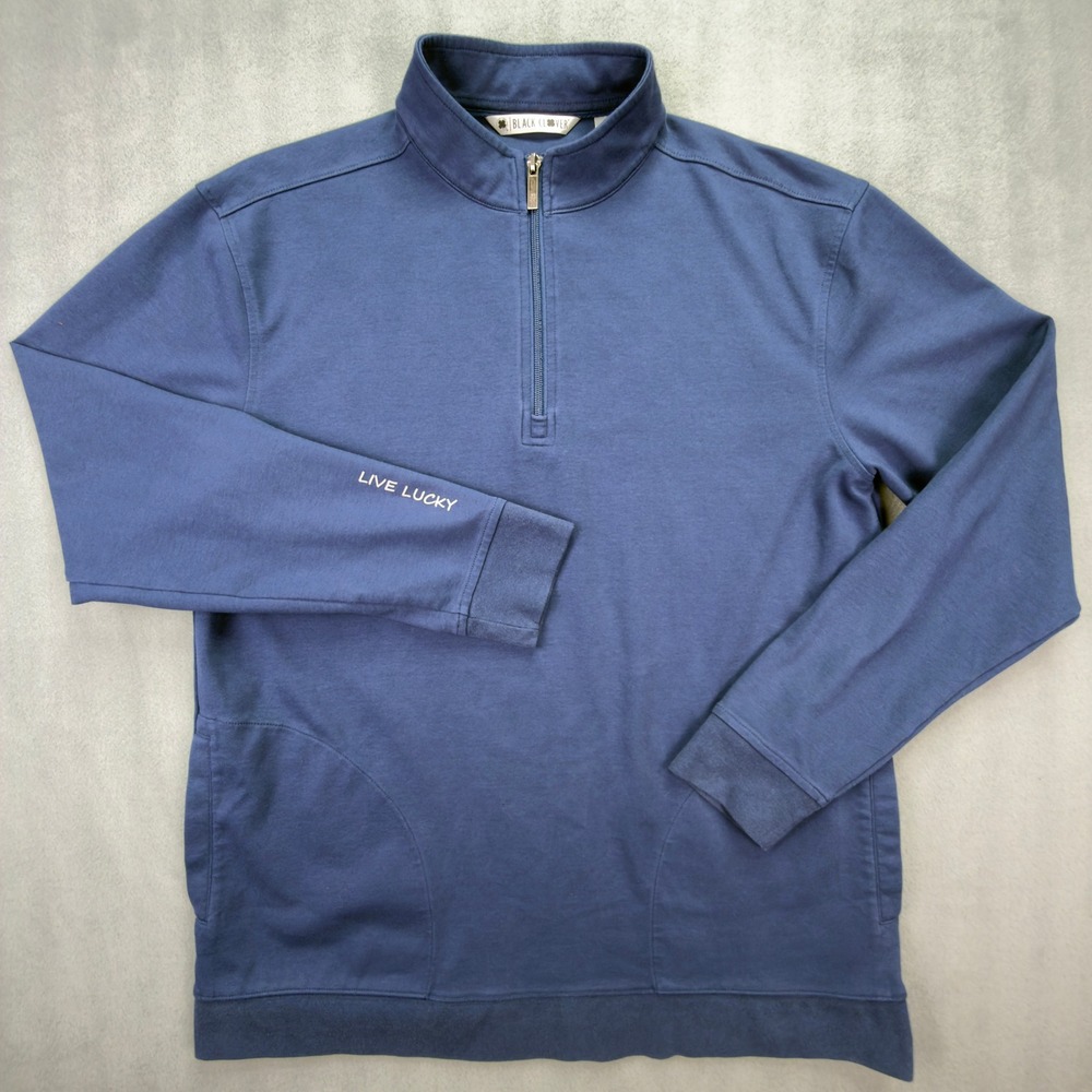Black Clover Live Lucky Mens XL Blue Quarter Zip‎ Pullover Sweatshirt